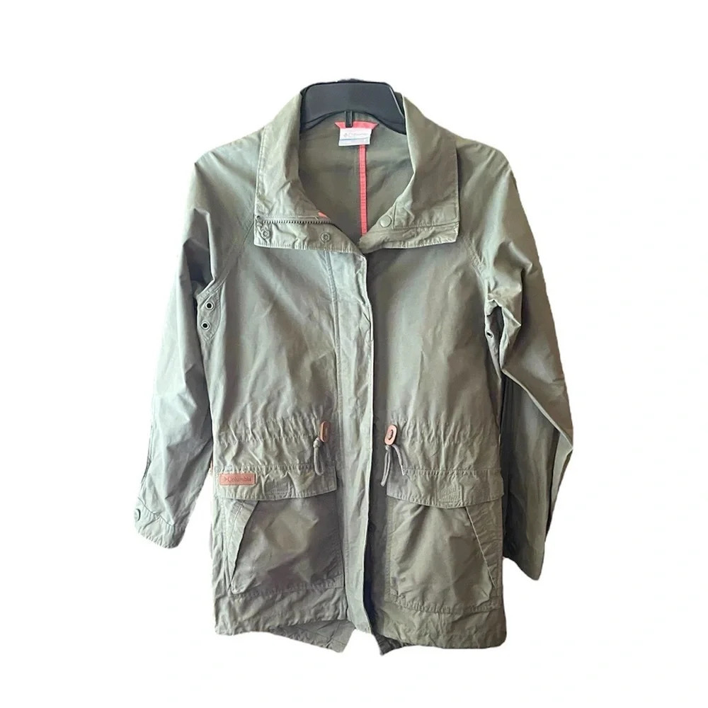 Columbia women’s light utility jacket full zip drawstring SZ S sage army green - Picture 1 of 12